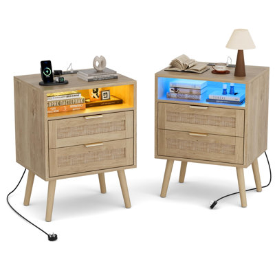 45 cm W Solid Wood Bedside Table