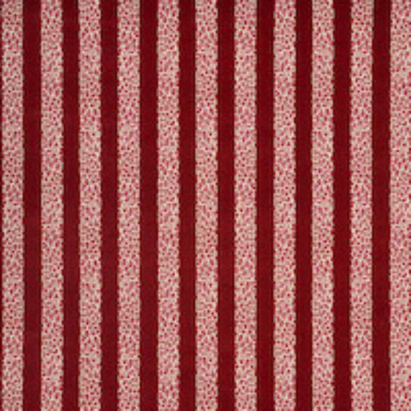 Schumacher x Timothy Corrigan Guepard Stripe Velvet Fabric, Red