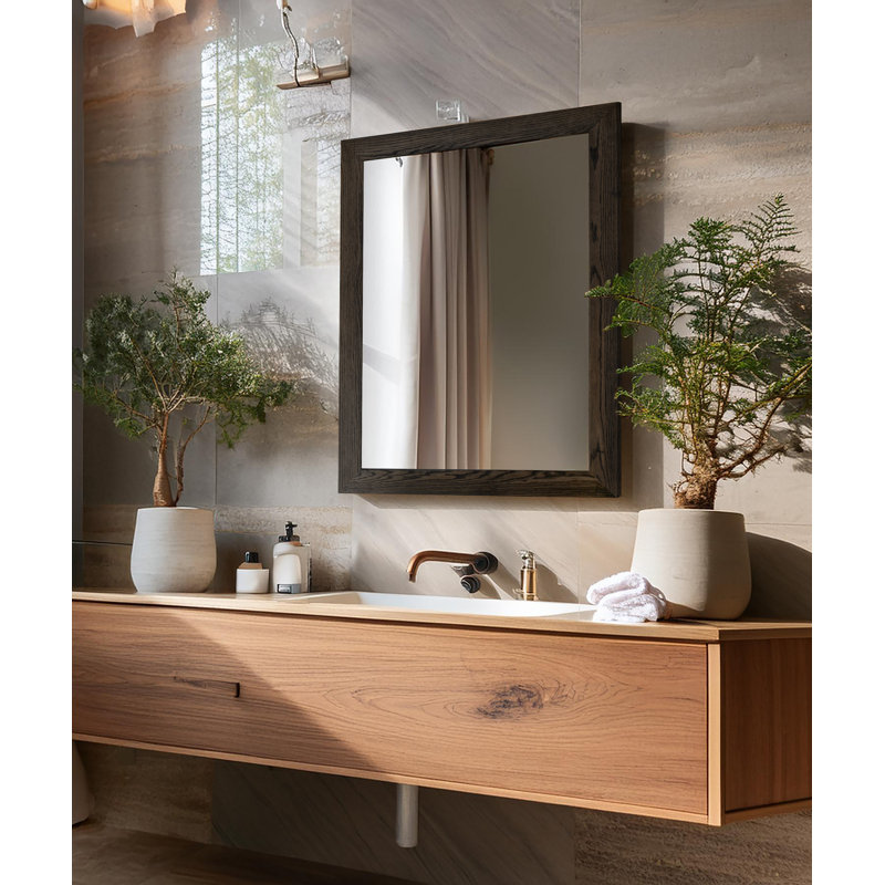 Miroir en bois franc Lark Manor ™ Ozark, Ébène, 33 po x 42 po
