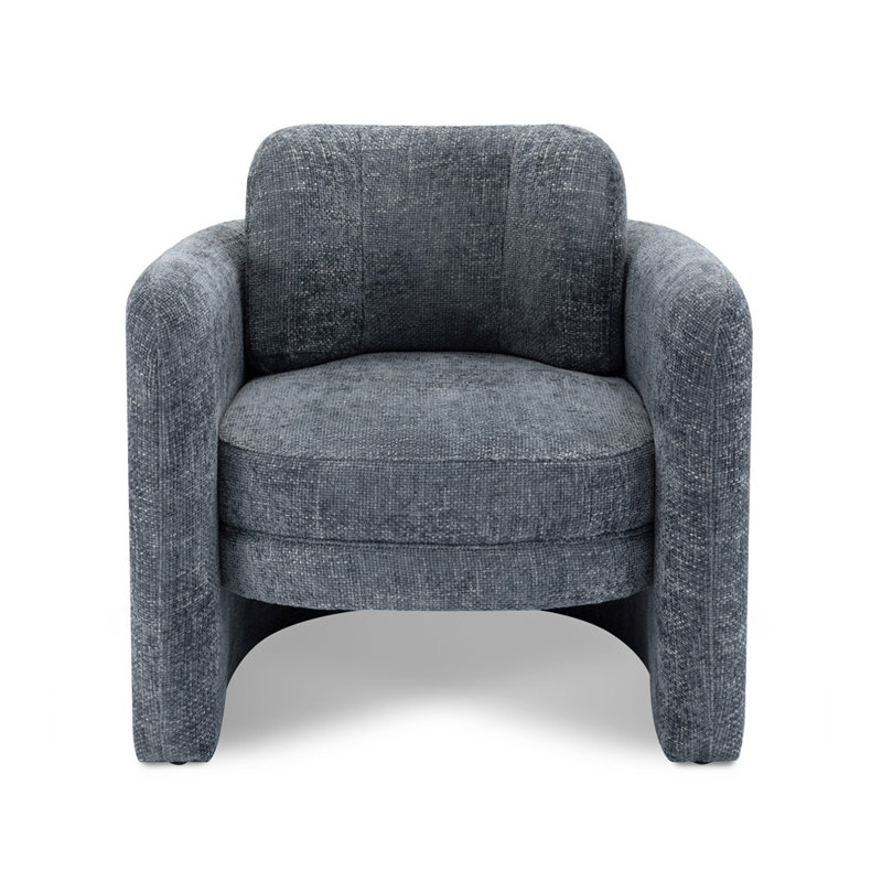 Chaise d'appoint rembourrée Kippar, chaise d'appoint, chaise de salon, chaise de chambre , Polyester bleu fumée