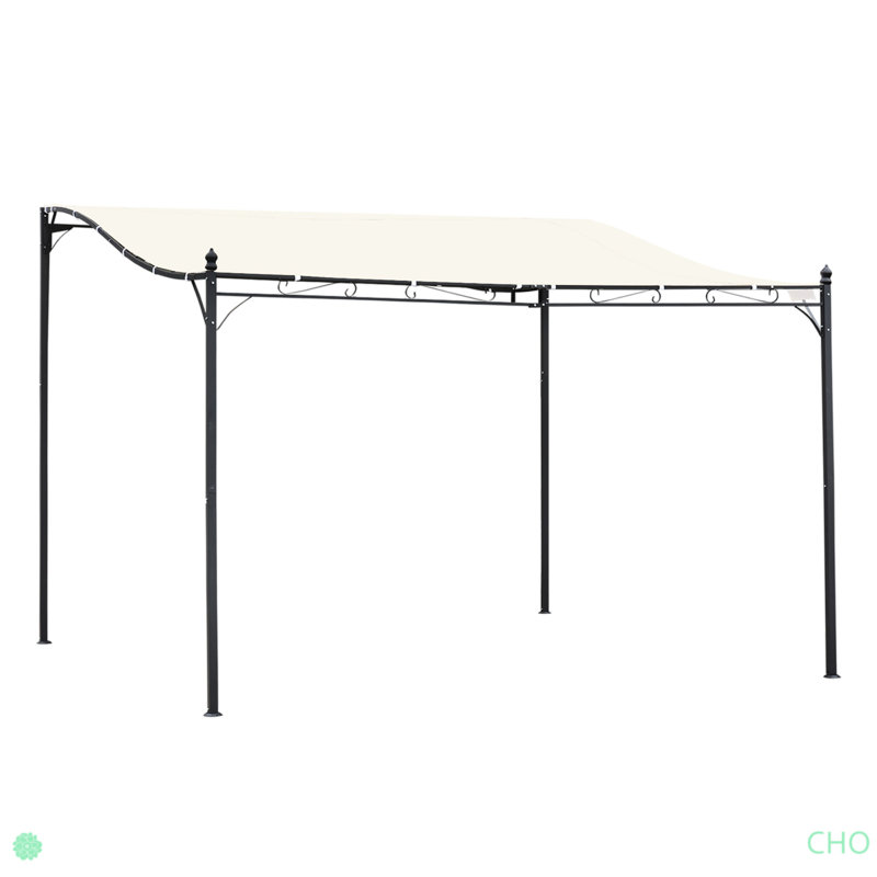Steel Outdoor Pergola Gazebo, Patio Canopy With Weather-Resistant Fabric And Drainage Holes For Backyard, Deck, Garden