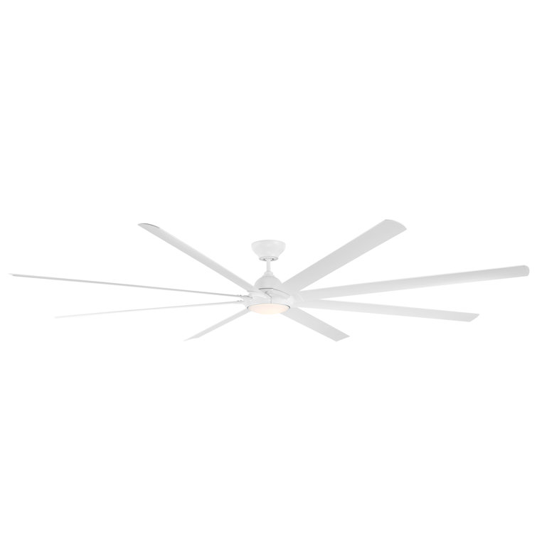 Hydra 8 - Blade Indoor/Outdoor LED Smart Ceiling Fan With Wall Control and Light Kit Included, Works With Alexa and iOS or Android App