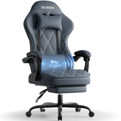 Height Adjustable Ergonomic Gaming Office Chair for Adults, 360° Swivel Breathable Felt Fabric Video Game Computer Chair with Footrest and Headrest
