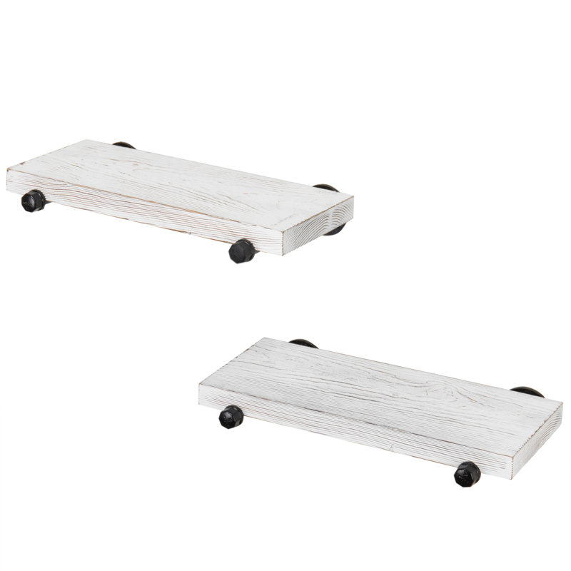 Abedallah 2 Piece Pine Solid Wood Floating Shelf