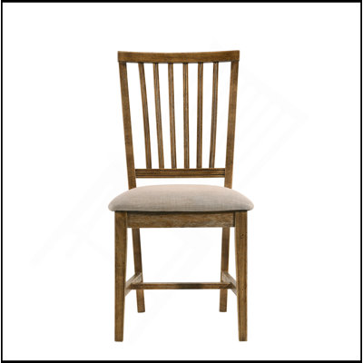Wallace II Tan Linen & Weathered Oak Finish Side Chair (Set Of 2)