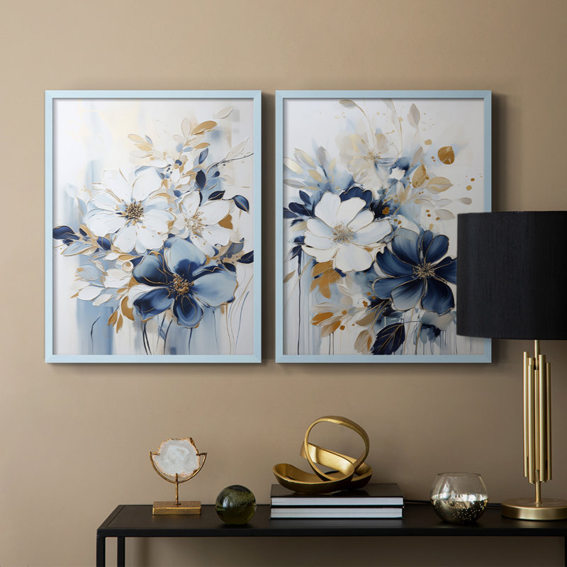 «FLORAL Series CCLxxiv», reproduction encadrée de qualité supérieure - prête à être accrochée - aucun clou requis - aucun clou requis
