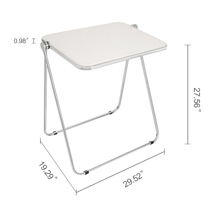 Folding Table Folding Chair Set, Foldable Table Foldable Clear Chair, White