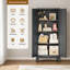 Armoire de rangement 61 po en métal noir avec tablettes réglables pour la cuisine, le garde-manger, le salon, la salle à manger, la maison et le bureau
