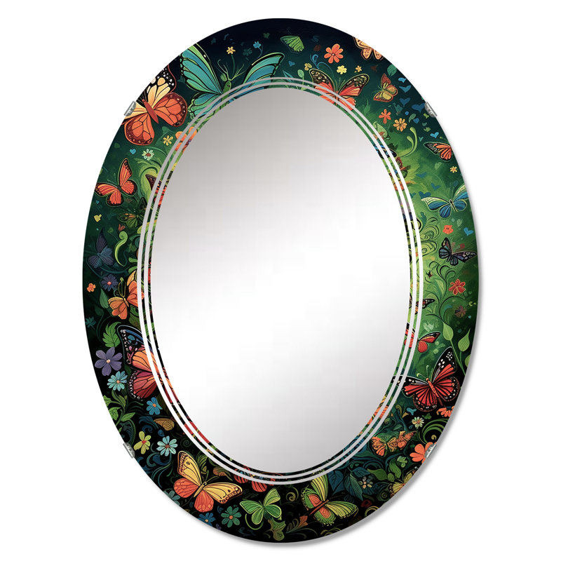 Lakota - Miroir mural moderne ovale, 36 po x 24 po