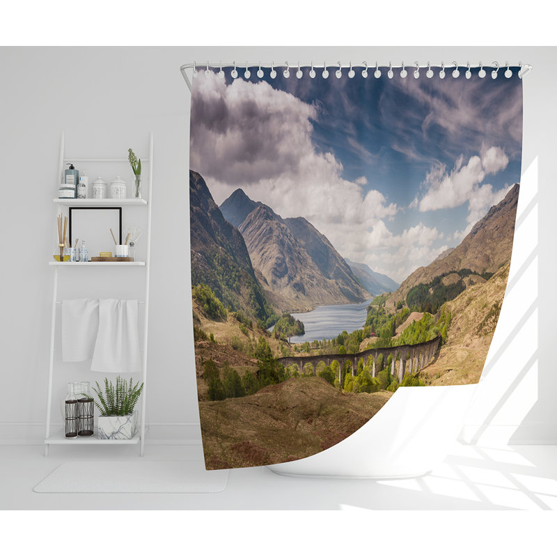 Elixabete 13 Piece Polyester Shower Curtain Set