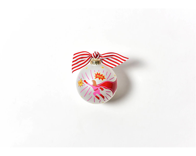 Ornement boule en verre superhero fille