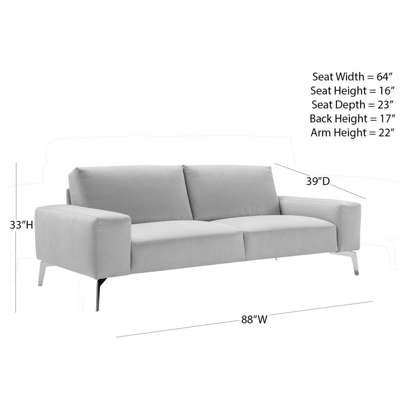 Callowhill Microfiber Sofa In Light Gray