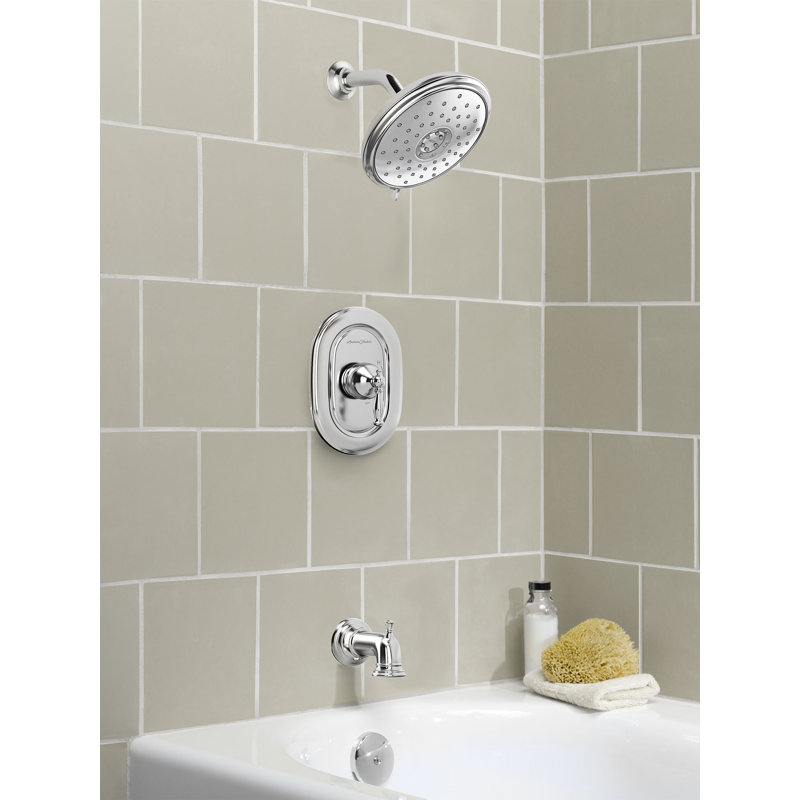 Robinet de baignoire et douche thermostatique avec inverseur Quentin, Chrome poli