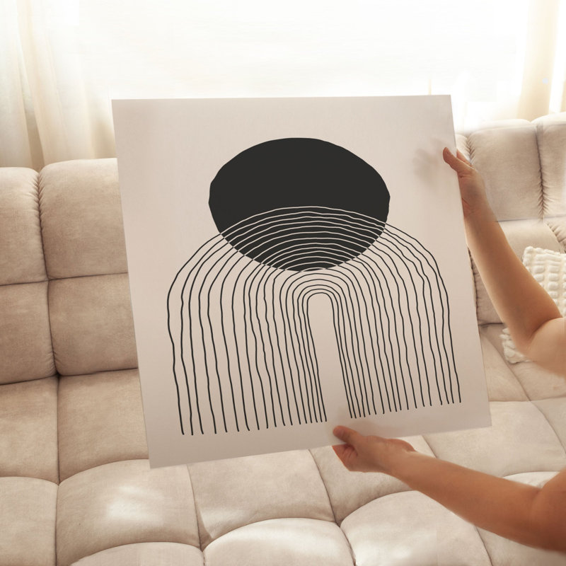 «Abstract The Sun», reproduction d'art moderne sans cadre Mid-Century, H 28 po x l 28 po