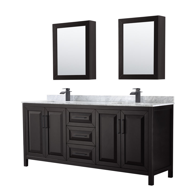 Daria 80'' W Double Vanity, Dark Espresso, Polished Chrome