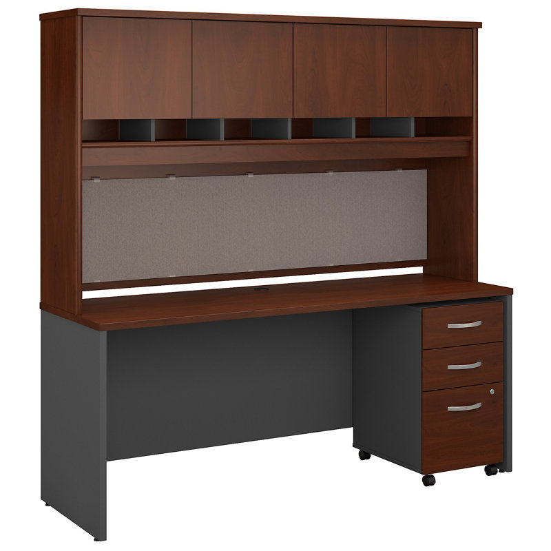Office 500 Collection Executive Desk, Hansen Cherry/Graphite Gray
