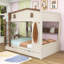 Lit superposé avec lit gigogne, tablettes de rangement et crochets-956058755-956058753