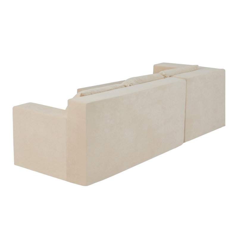Modular Sectional Couch, Khaki Canvas, Right Hand Facing