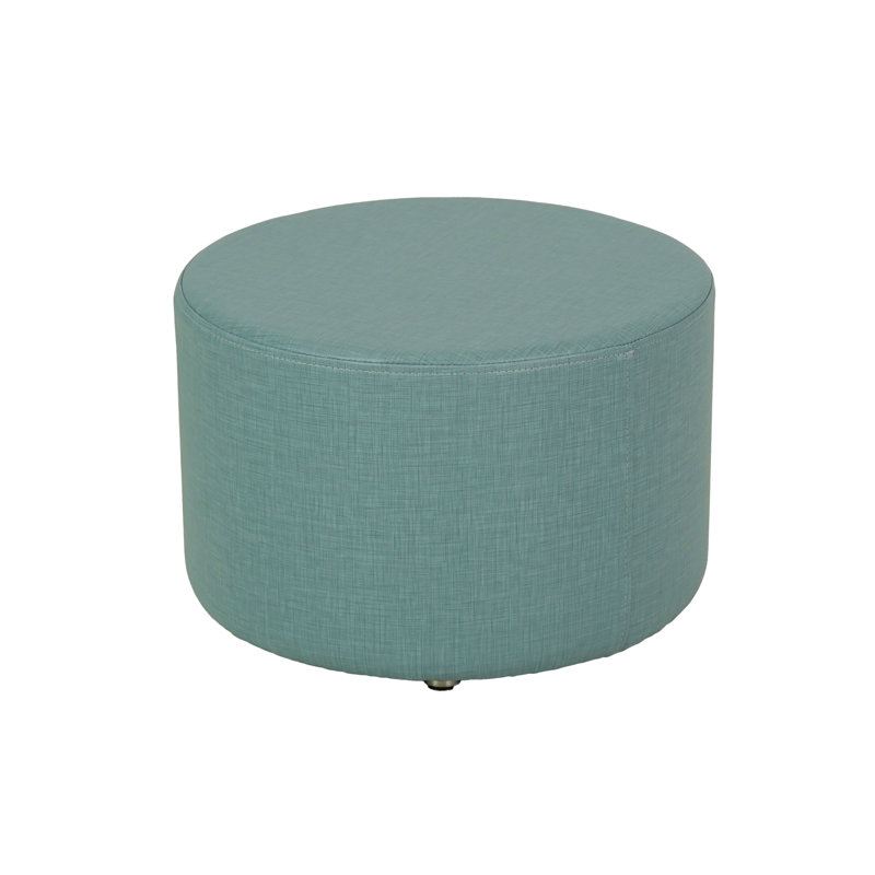Pro Series Upholstered Round Ottoman 12" Height, Aqua