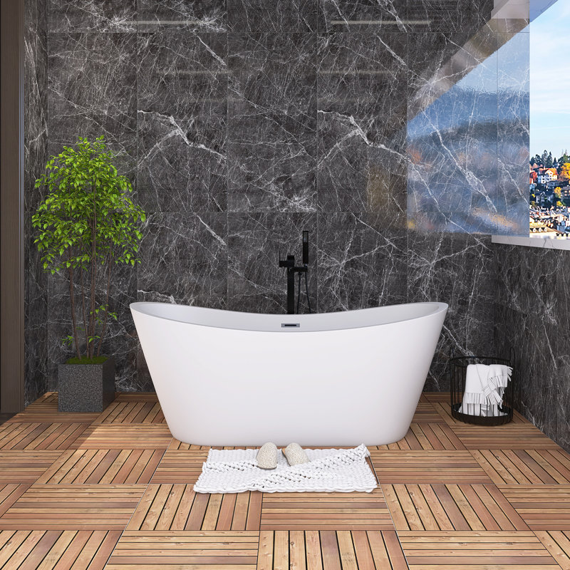 67" Acrylic Freestanding Soaking Bathtub