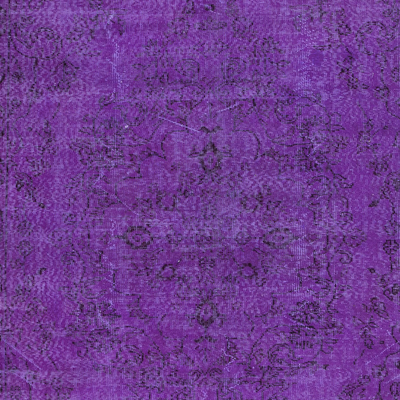 Tapis décoratif de couleur mauve pour intérieur moderne 5,8 x 9,6 pi noué à la main en Turquie