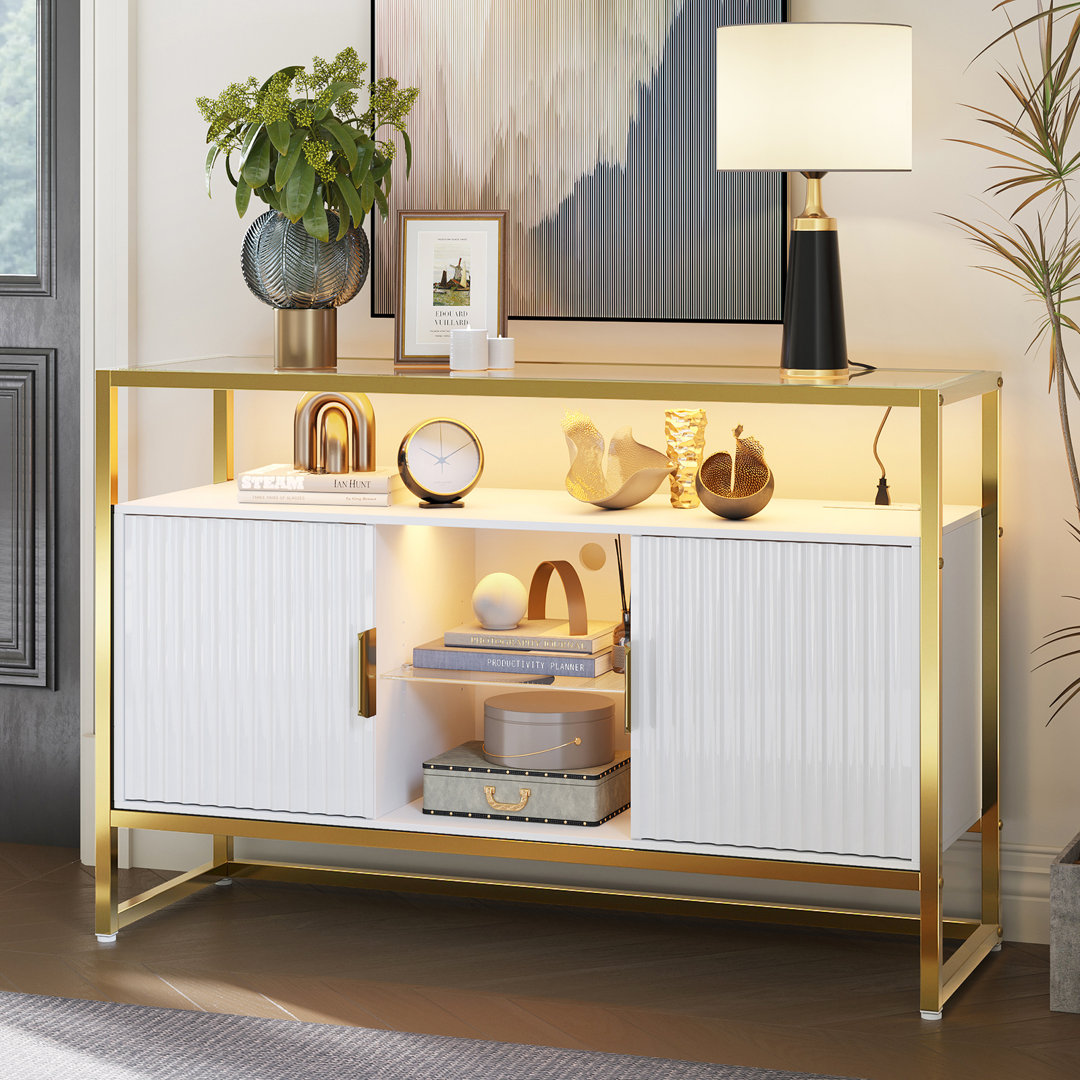 120cm Glass Top Console Table