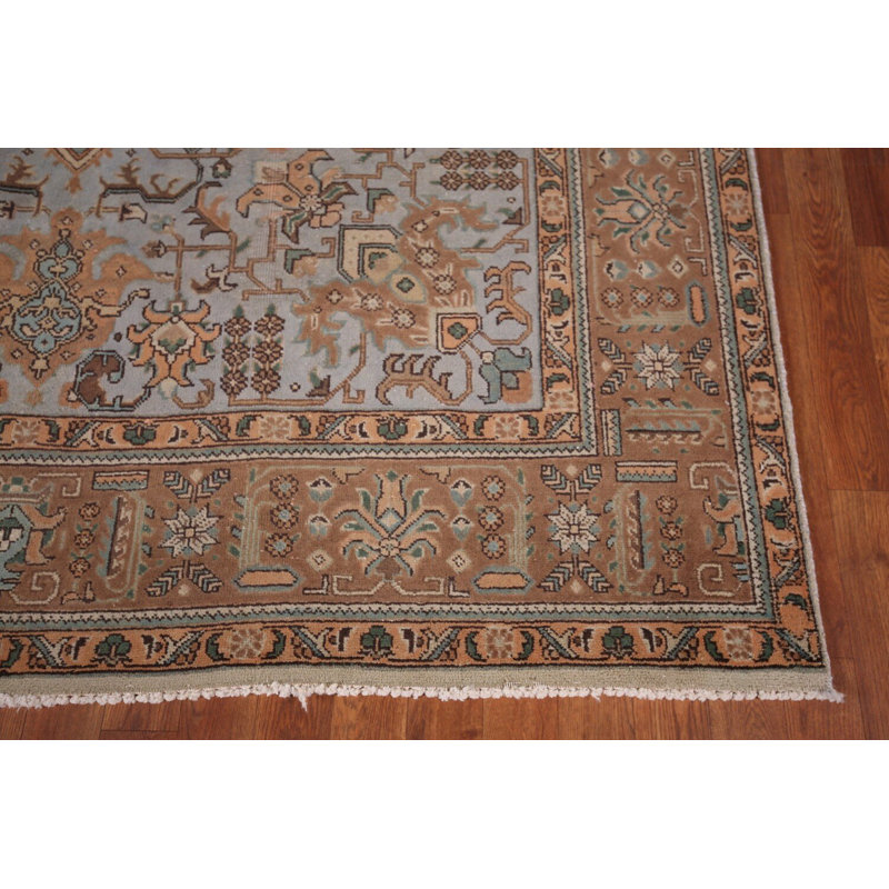 Tapis traditionnel rétro géométrique gris 6 x 10