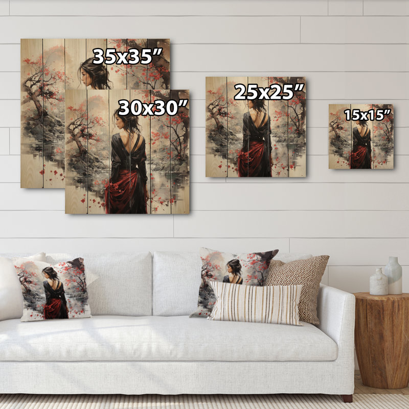Jaafar, terre du Samouraï au Japon, impression sur bois, H 15 po x l 15 po x P 0,78 po