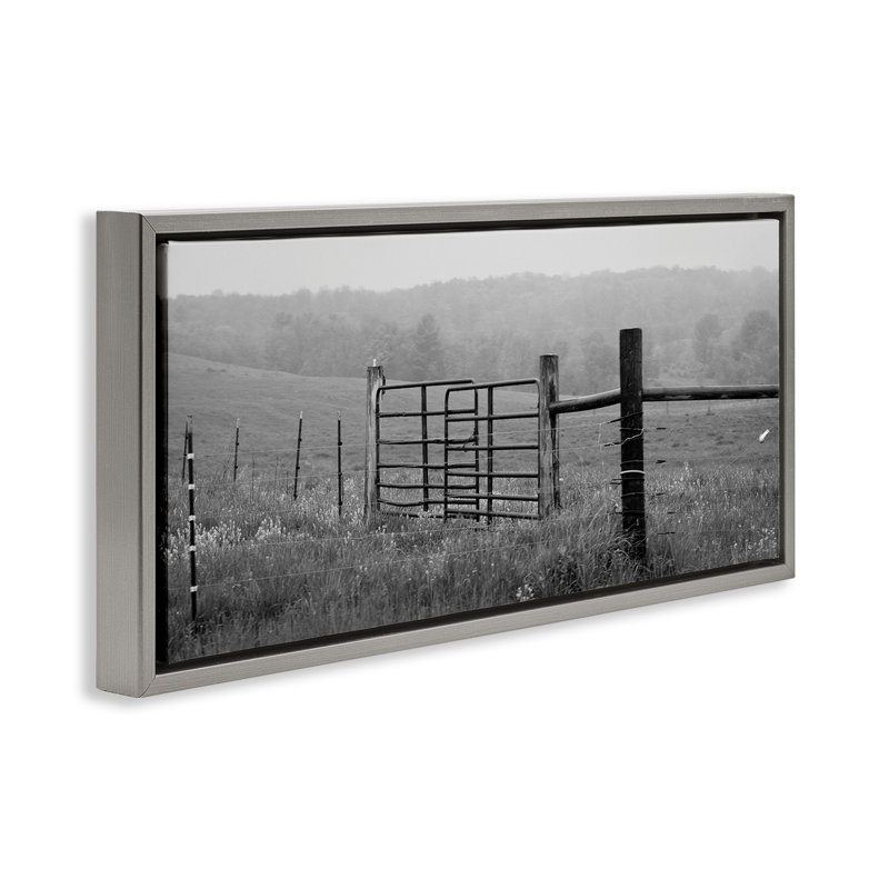 Porte de campagne à la campagne, Cadre flottant gris lustré, H 11 po x l 25 po