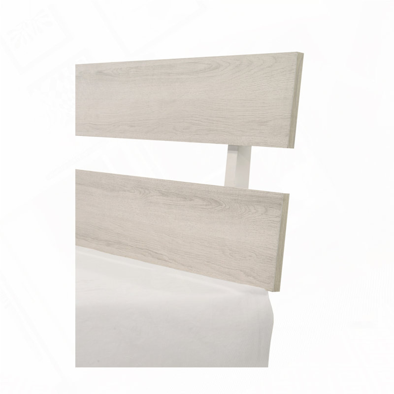 Low-profile Platform Bed, White Washed, Queen