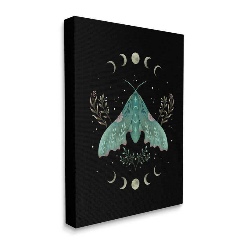 «Celestial Moth And Moon» par Episodic Dessins sur, H 20 po x l 16 po
