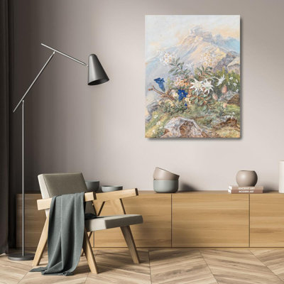 "Gentian and Edelweiss" by  Anna Stainer-Knittel - Gallery Wrap Canvas Wall Art