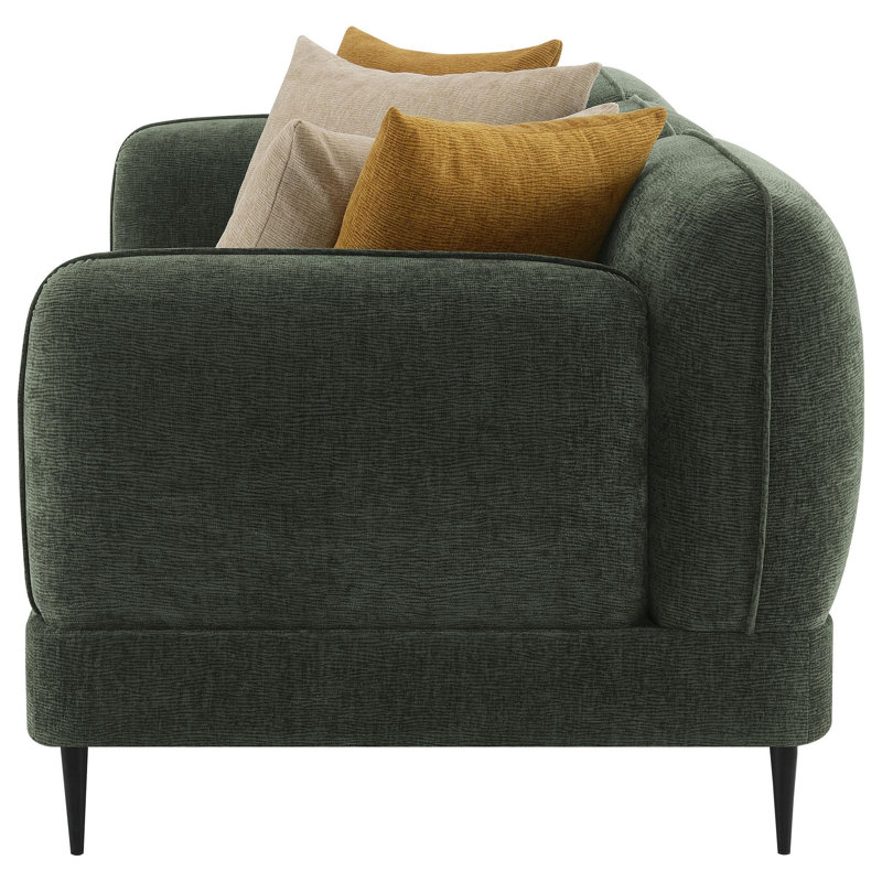 Chenille Modern Track Arm Sofa, Green