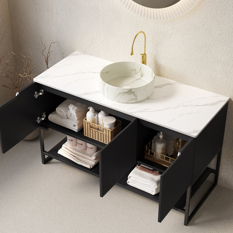 Meuble-lavabo et lavabo de salle de bain, Black