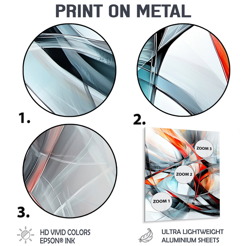 Red Shifting Ink Waters I - décoration murale moderne en métal, impression moderne sur métal, 44" H x 34" W x 0.84" D