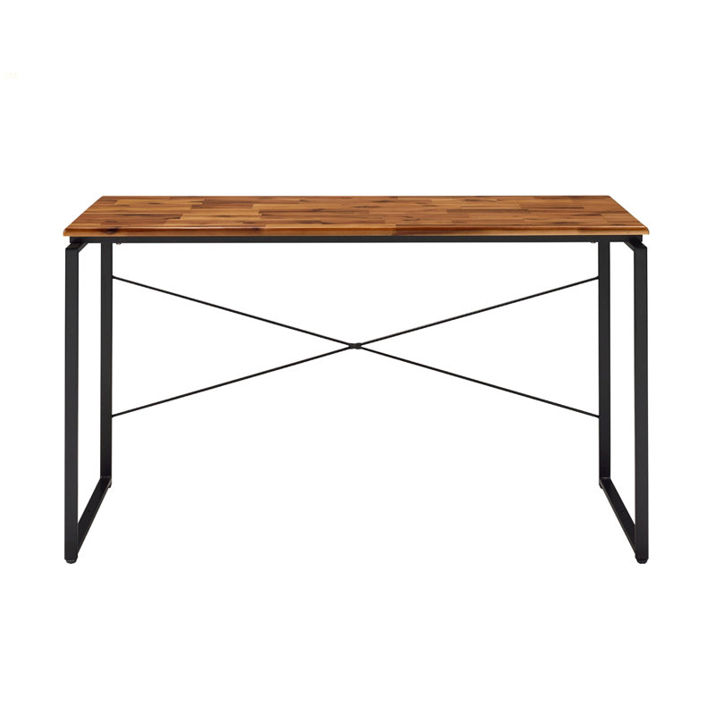Bureau d'écriture rectangulaire en bois massif, chêne et noir, Chêne