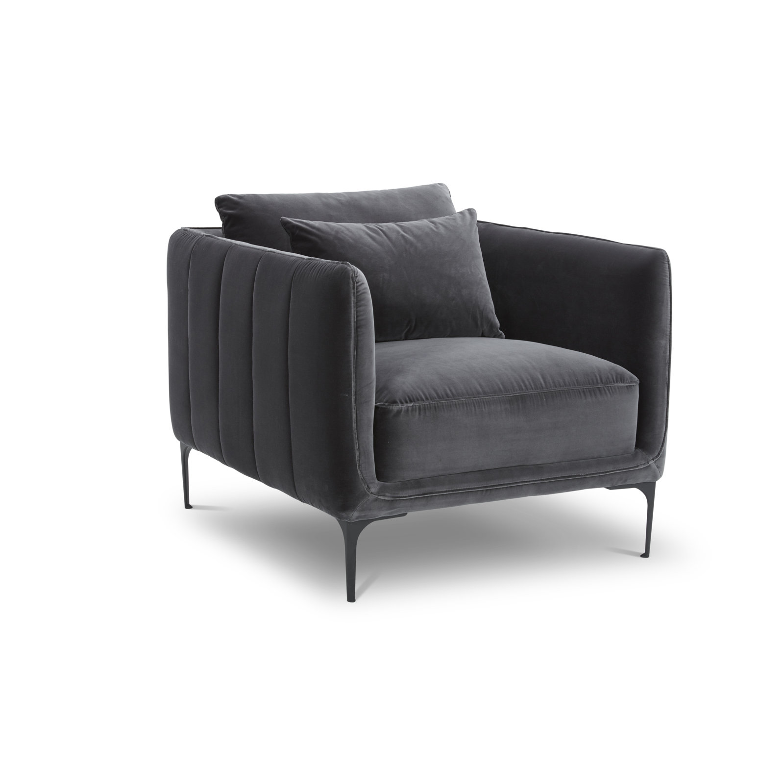 Rae 3-Piece Velvet Living Room Set, Left Hand Facing, Falkirk Gray