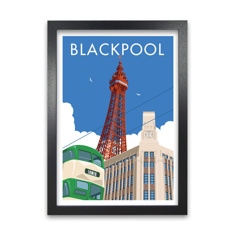 Blackpool Tower by Stephen Millership - Print, Black Frame, 84.1 cm H x 59.4 cm W x 5 cm D