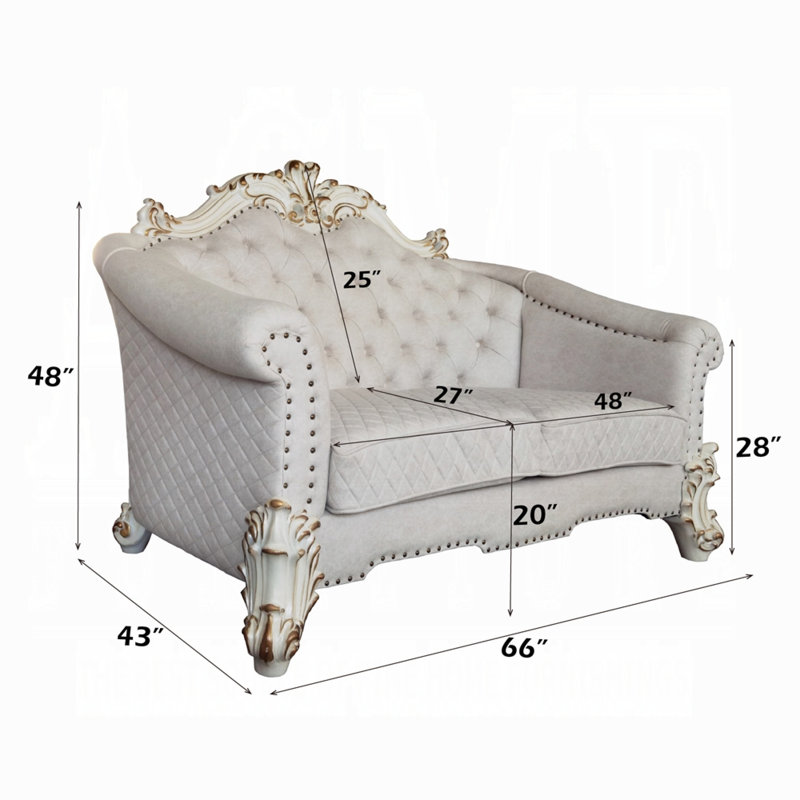 Causeuse Foeller, Tissu blanc