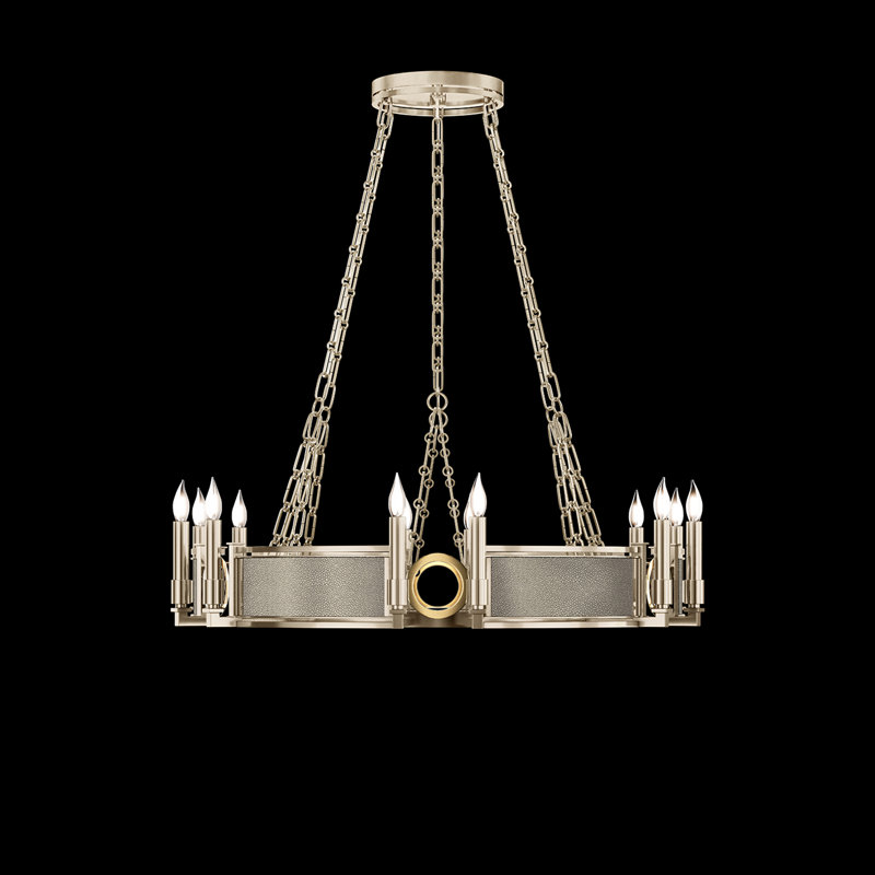 Lustre rond l 35,75 po Mirage, Coco / laiton / champagne