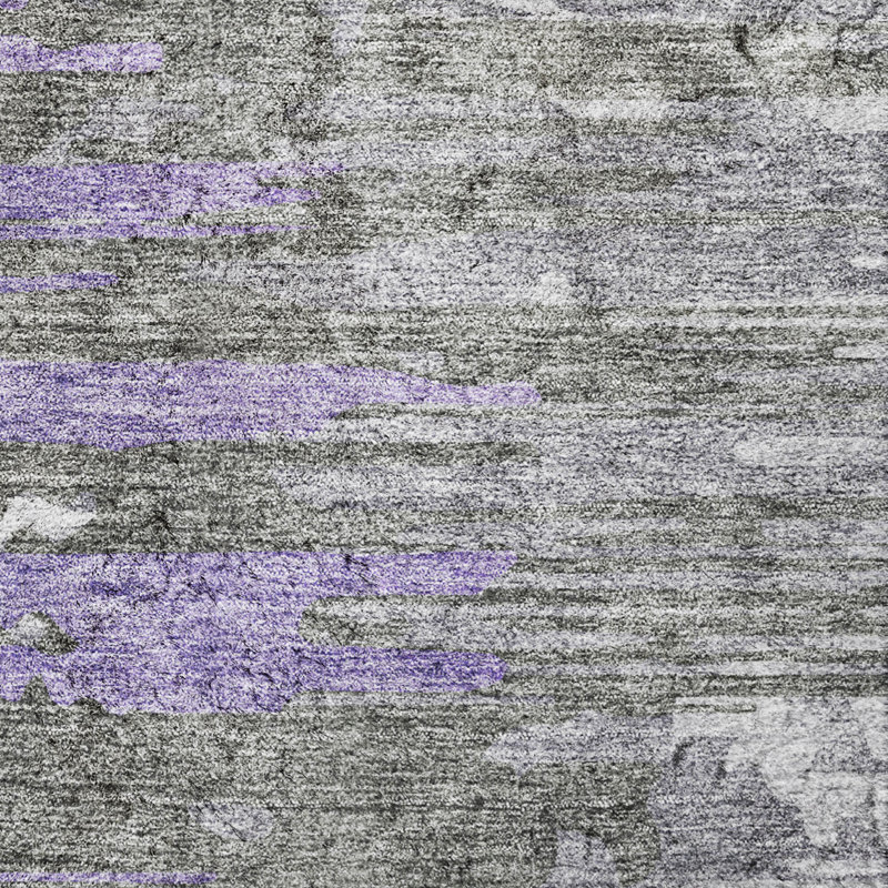 Tapis à poil long de qualité supérieure lavable à la machine ADS704, Mauve, 10 pi x 14 pi