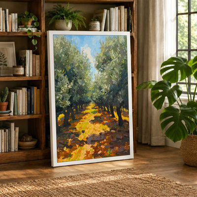 Olive Harvest Path Rustic - Wrapped Canvas