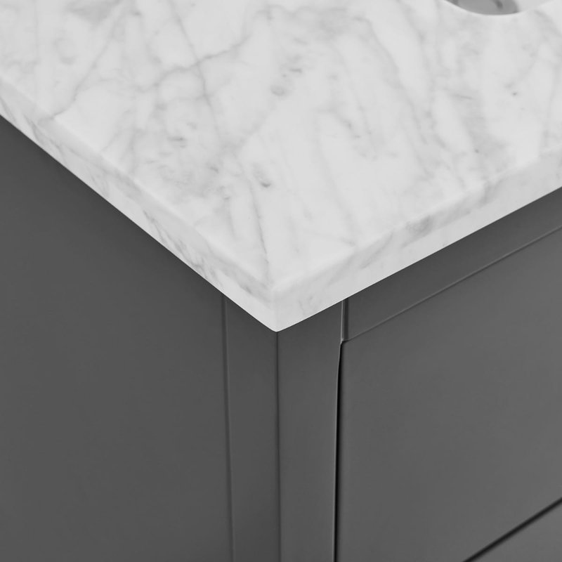 Iconic 36" Freestanding Standard Single Bathroom Vanity with Top, Black, Gold
