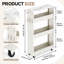 4 Tier Slim Storage Cart, 13cm Narrow Kitchen Trolley with Wheel