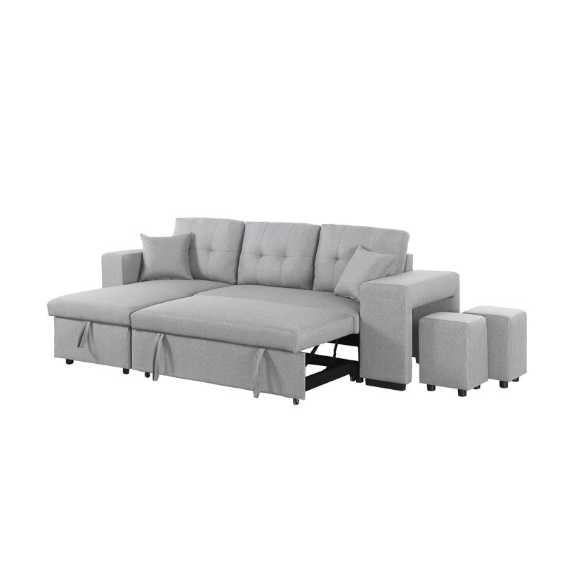 Canapé modulaire réversible avec causeuse amovible Daniel, Gris clair
