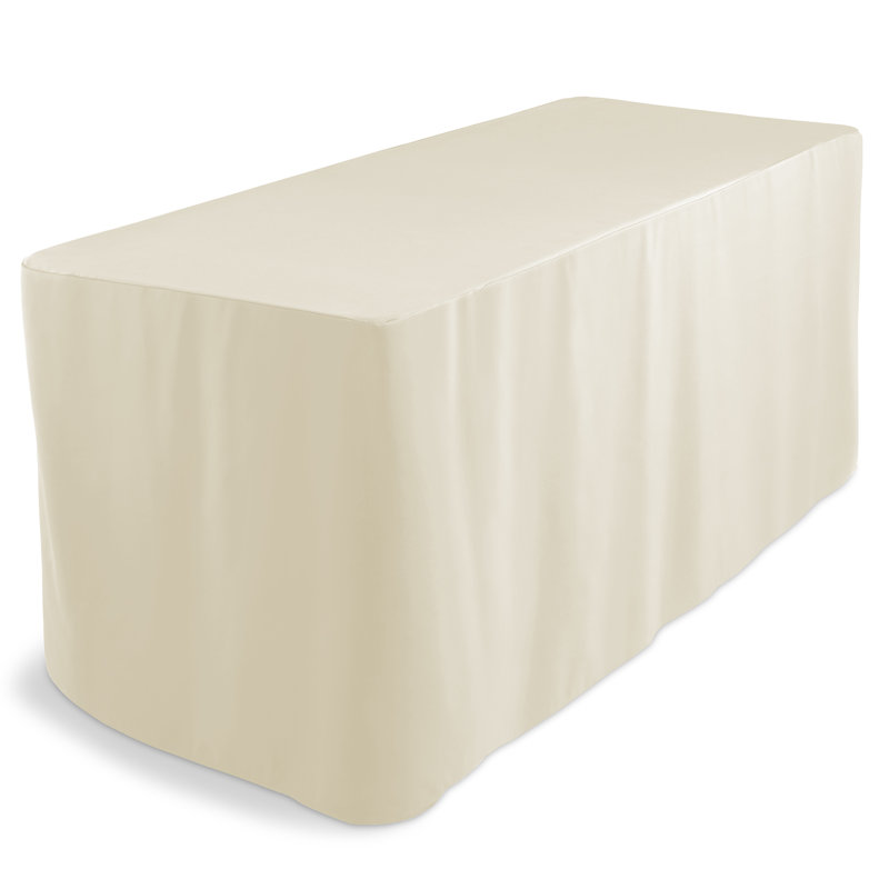 Ivory 6-Foot Fitted Open Back Trade Show Tablecloth