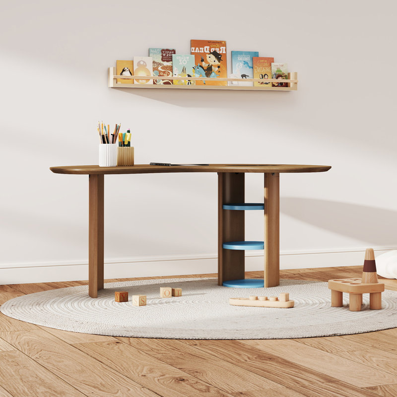 Bureau debout en bois massif, Bleu