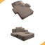 Chaise longue en velours côtelé luxueux avec 3 coussins, canapé-lit convertible avec poche de rangement, conception sans cadre-1454528077