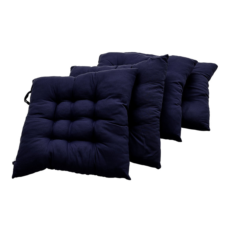 4Pcs Soft Thicken Tatami Garden Seat Cushion, Dark Blue