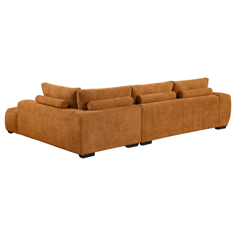 Canapé modulaire rembourré Gulshana, Tissu orange
